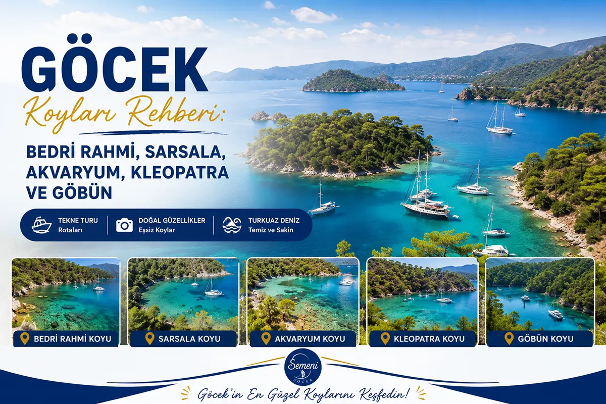 Göcek Koyları Rehberi: Bedri Rahmi, Sarsala, Akvaryum, Kleopatra ve Göbün